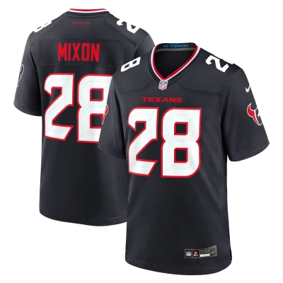 Men's Houston Texans Joe Mixon Navy Game Jersey 01