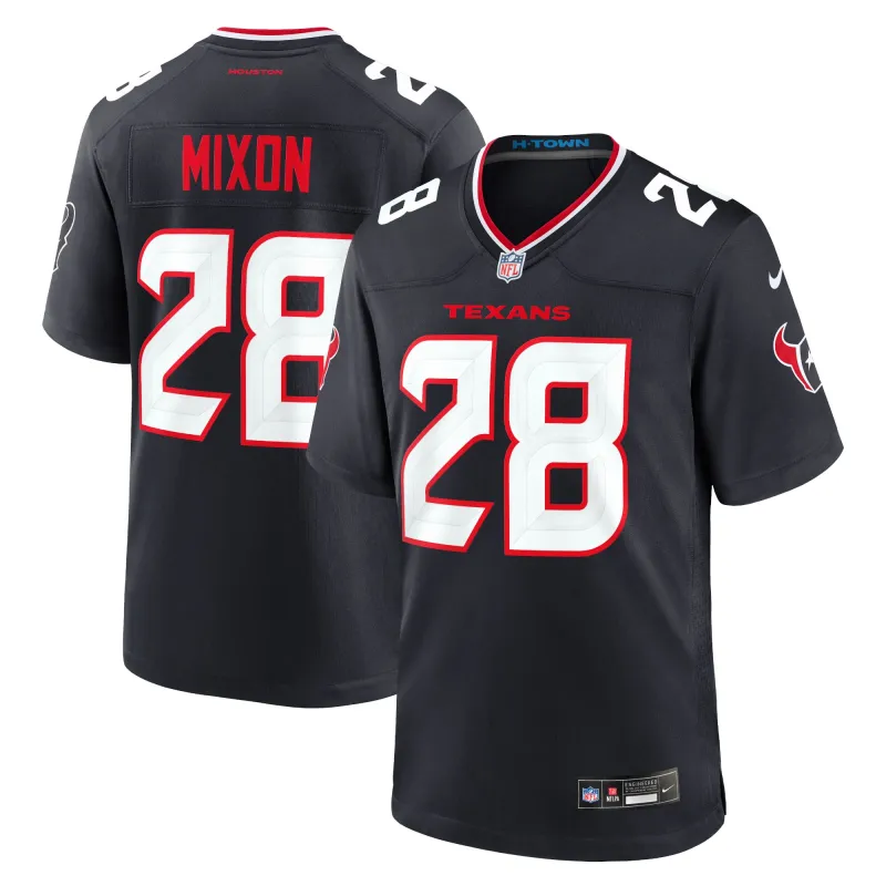 Men's Houston Texans Joe Mixon Navy Game Jersey
