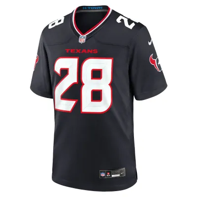 Men's Houston Texans Joe Mixon Navy Game Jersey 02