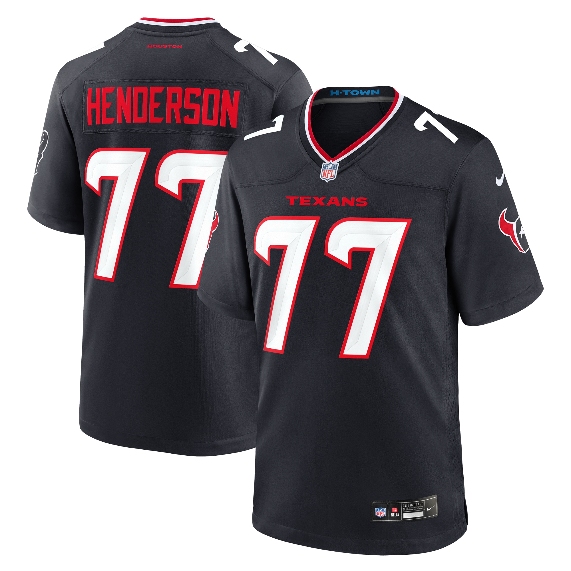 Men's Houston Texans LaDarius Henderson Navy Game Jersey