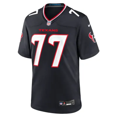 Men's Houston Texans LaDarius Henderson Navy Game Jersey 02