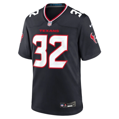 Men's Houston Texans Lonnie Johnson Jr. Navy Team Game Jersey 02