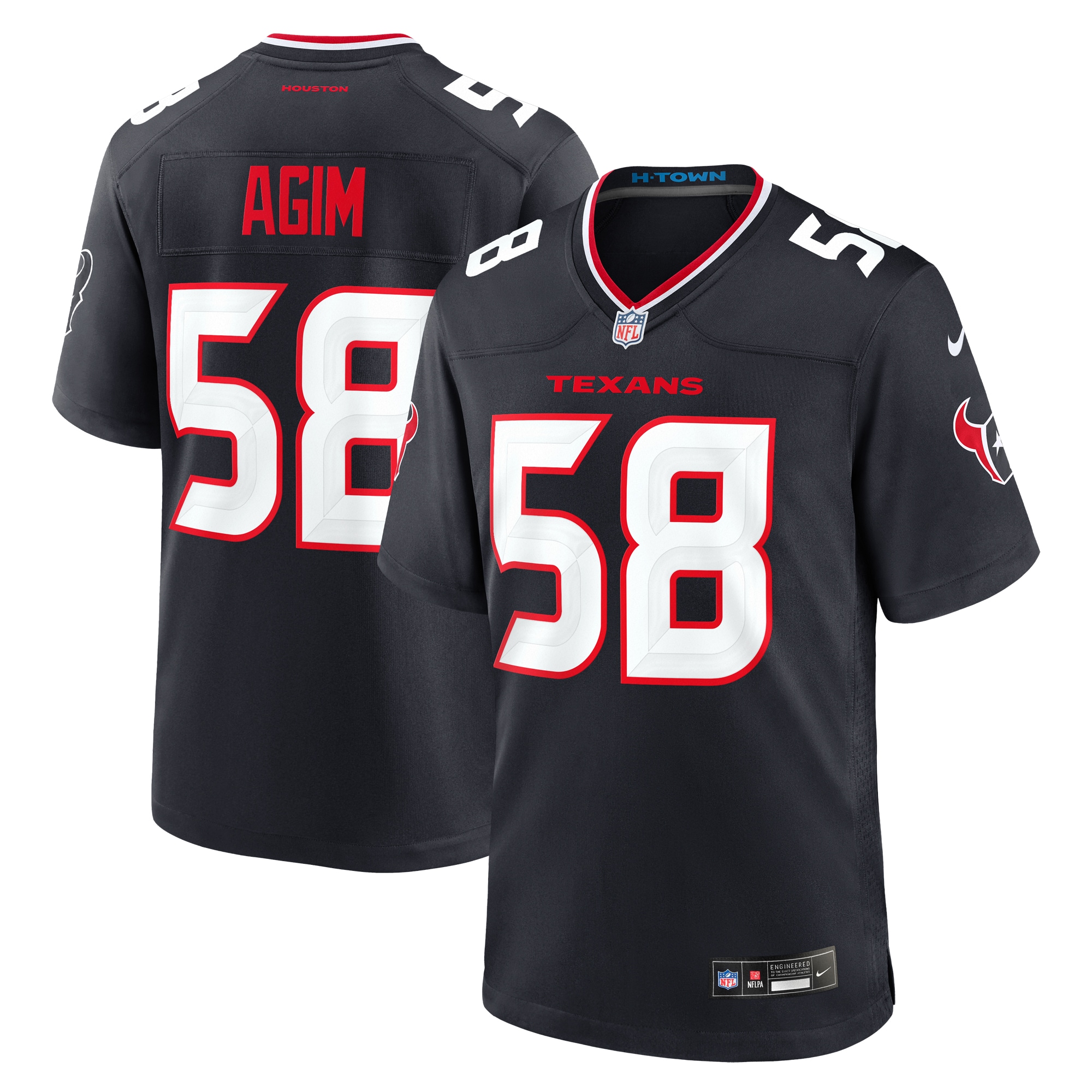 Men's Houston Texans McTelvin Agim Navy Team Game Jersey