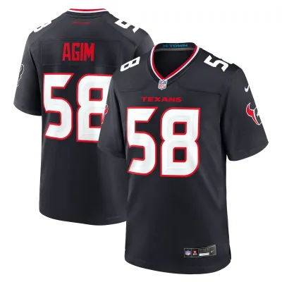 Men's Houston Texans McTelvin Agim Navy Team Game Jersey 01