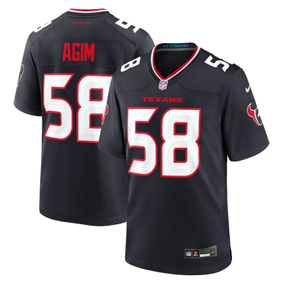 Men's Houston Texans McTelvin Agim Navy Team Game Jersey 01