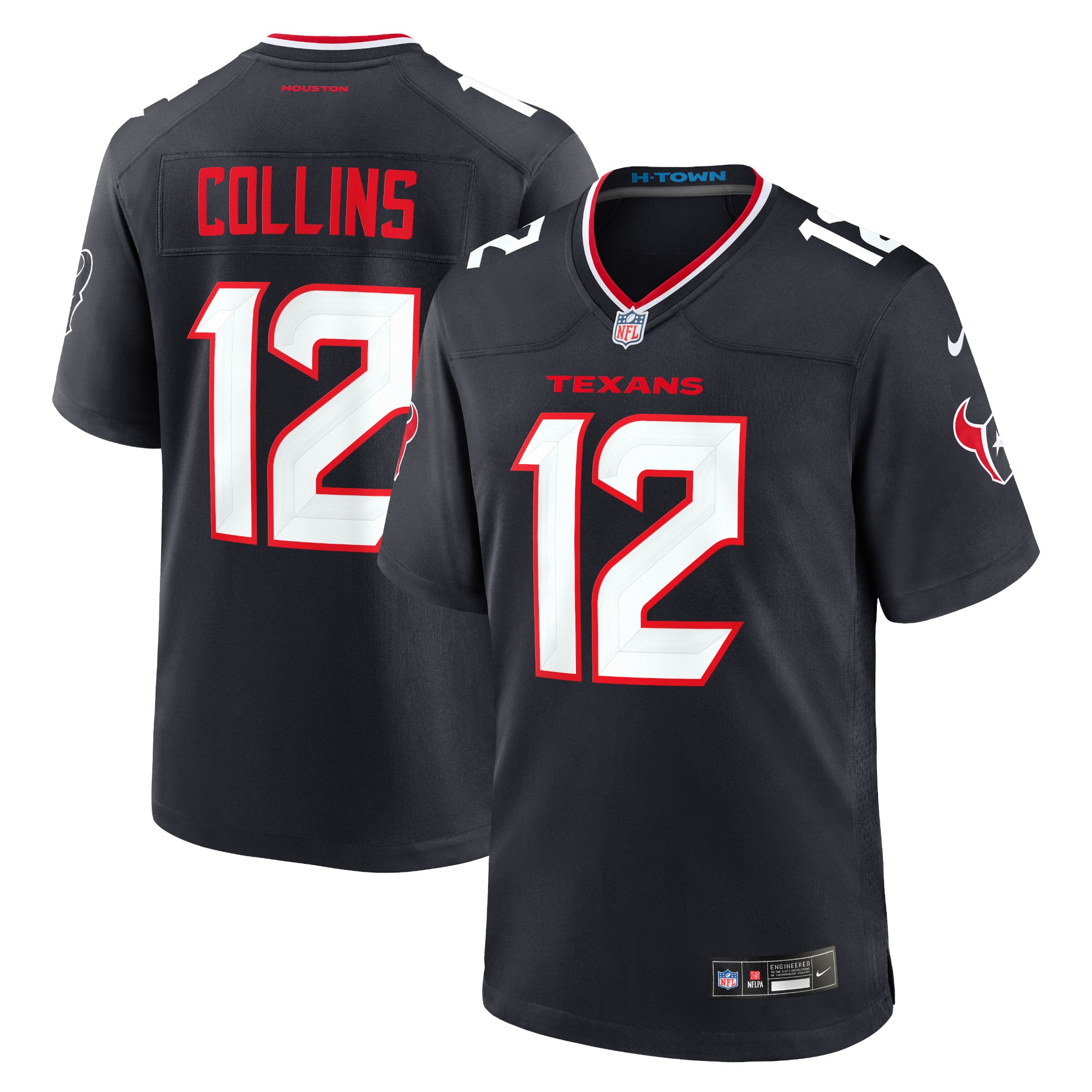Men's Houston Texans Nico Collins Navy Game Jersey