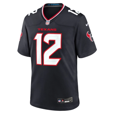 Men's Houston Texans Nico Collins Navy Game Jersey 02