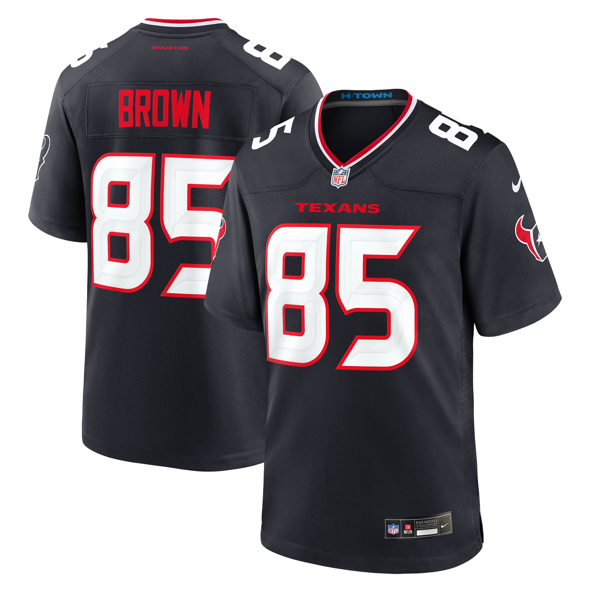 Men's Houston Texans Noah Brown Navy Team Game Jersey