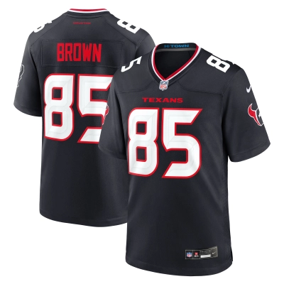 Men's Houston Texans Noah Brown Navy Team Game Jersey 01