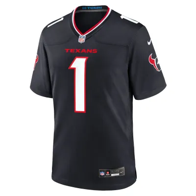 Men's Houston Texans Stefon Diggs Navy Game Jersey 02