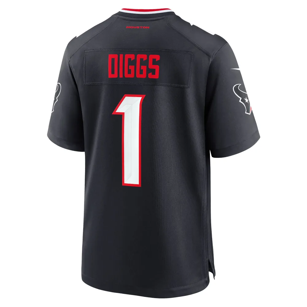 Men's Houston Texans Stefon Diggs Navy Game Jersey