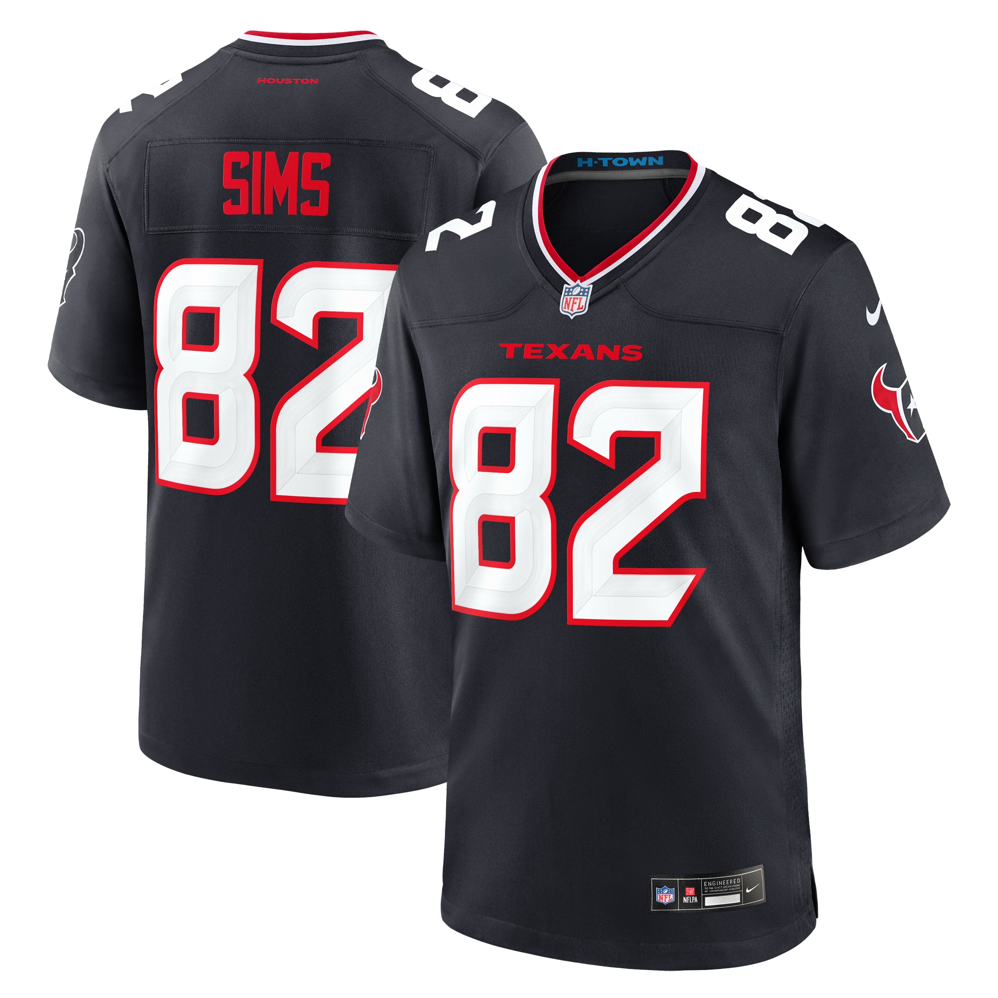 Men's Houston Texans Steven Sims Navy Team Game Jersey