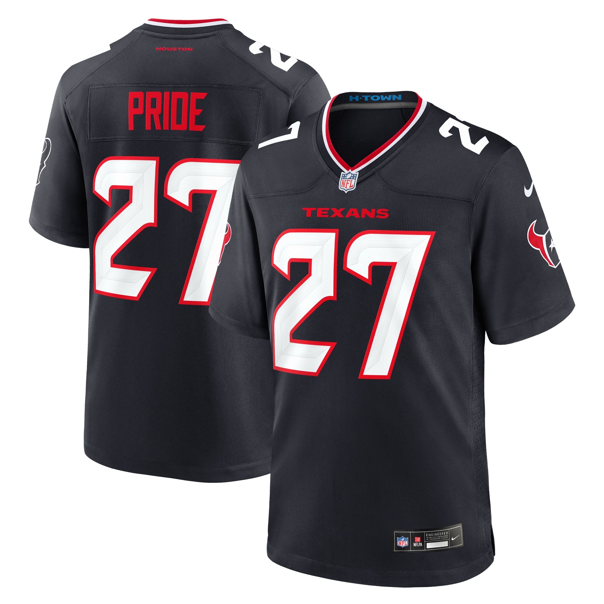 Men's Houston Texans Troy Pride Navy Team Game Jersey