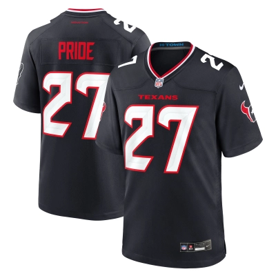 Men's Houston Texans Troy Pride Navy Team Game Jersey 01