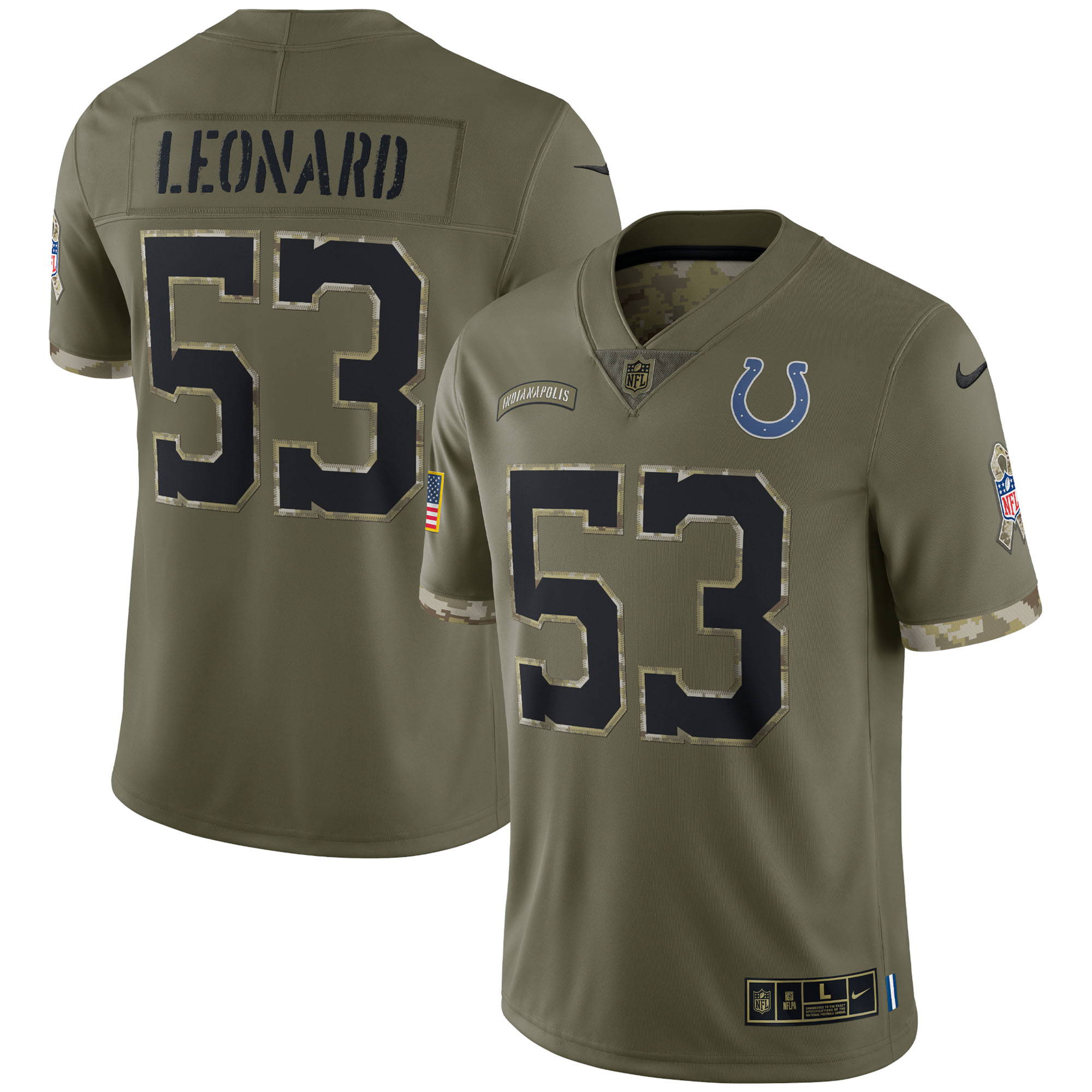 Men's Indianapolis Colts Olive 2022 Salute To Service Limited Jersey