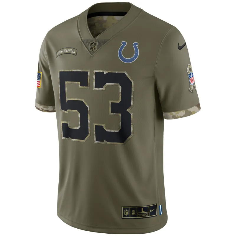 Men's Indianapolis Colts Olive 2022 Salute To Service Limited Jersey