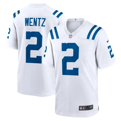 Men's Indianapolis Colts Carson Wentz White Game Jersey 01