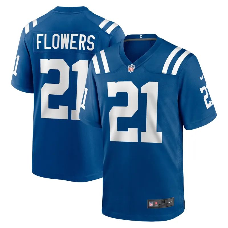 Men's Indianapolis Colts Dallis Flowers Royal Game Jersey