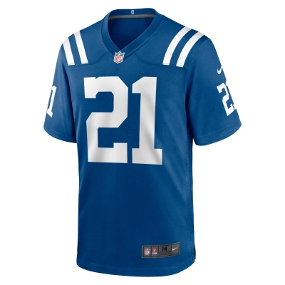 Men's Indianapolis Colts Dallis Flowers Royal Game Jersey 02