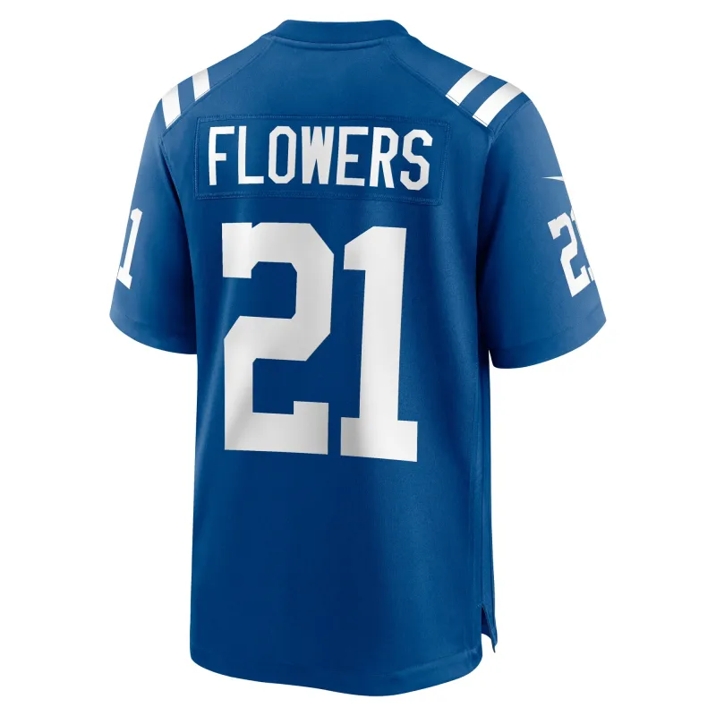 Men's Indianapolis Colts Dallis Flowers Royal Game Jersey