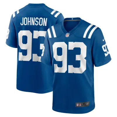 Men's Indianapolis Colts Eric Johnson Royal Player Game Jersey 01