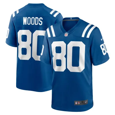 Men's Indianapolis Colts Jelani Woods Royal Player Game Jersey 01