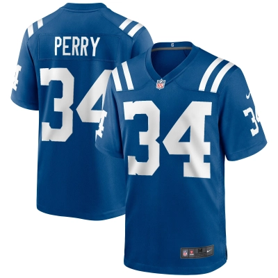 Men's Indianapolis Colts Joe Perry Royal Game Retired Player Jersey 01