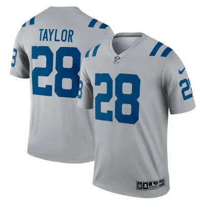 Men's Indianapolis Colts Jonathan Taylor Gray Inverted Legend Jersey 01