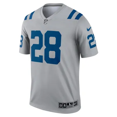 Men's Indianapolis Colts Jonathan Taylor Gray Inverted Legend Jersey 02