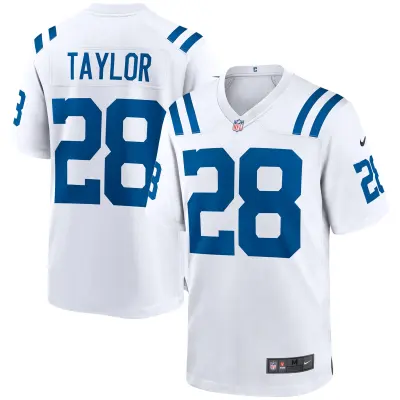 Men's Indianapolis Colts Jonathan Taylor White Game Jersey 01
