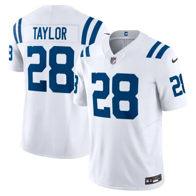 Men's Indianapolis Colts Jonathan Taylor White Vapor F.U.S.E. Limited Jersey 01