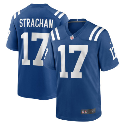 Men's Indianapolis Colts Mike Strachan Royal Game Jersey 01