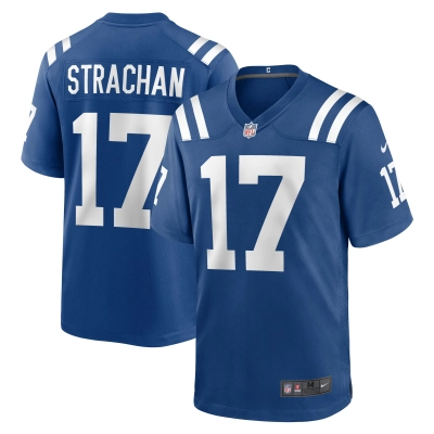Men's Indianapolis Colts Mike Strachan Royal Game Jersey 01