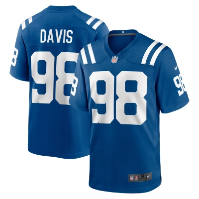 Men's Indianapolis Colts Raekwon Davis Royal Game Jersey 01
