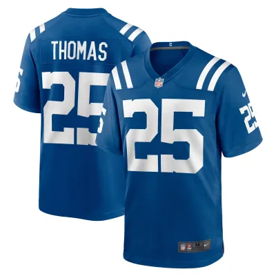 Men's Indianapolis Colts Rodney Thomas Royal Player Game Jersey 01