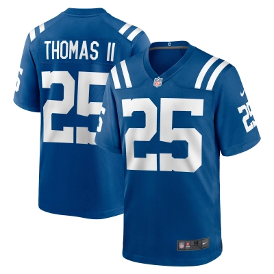 Men's Indianapolis Colts Rodney Thomas II Royal Game Player Jersey 01