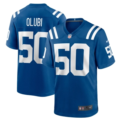 Men's Indianapolis Colts Segun Olubi Royal Game Player Jersey 01