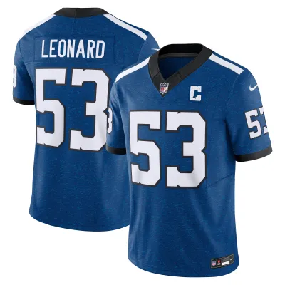 Men's Indianapolis Colts Shaquille Leonard Blue Vapor F.U.S.E. Limited Jersey 01