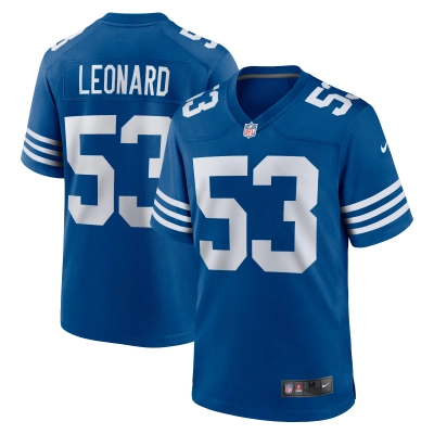 Men's Indianapolis Colts Shaquille Leonard Royal Alternate Game Jersey 01