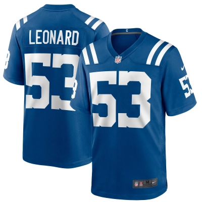 Men's Indianapolis Colts Shaquille Leonard Royal Game Jersey 01