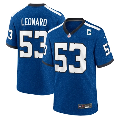 Men's Indianapolis Colts Shaquille Leonard Royal Indiana Nights Alternate Game Jersey 01