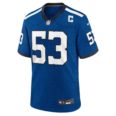 Men's Indianapolis Colts Shaquille Leonard Royal Indiana Nights Alternate Game Jersey 02