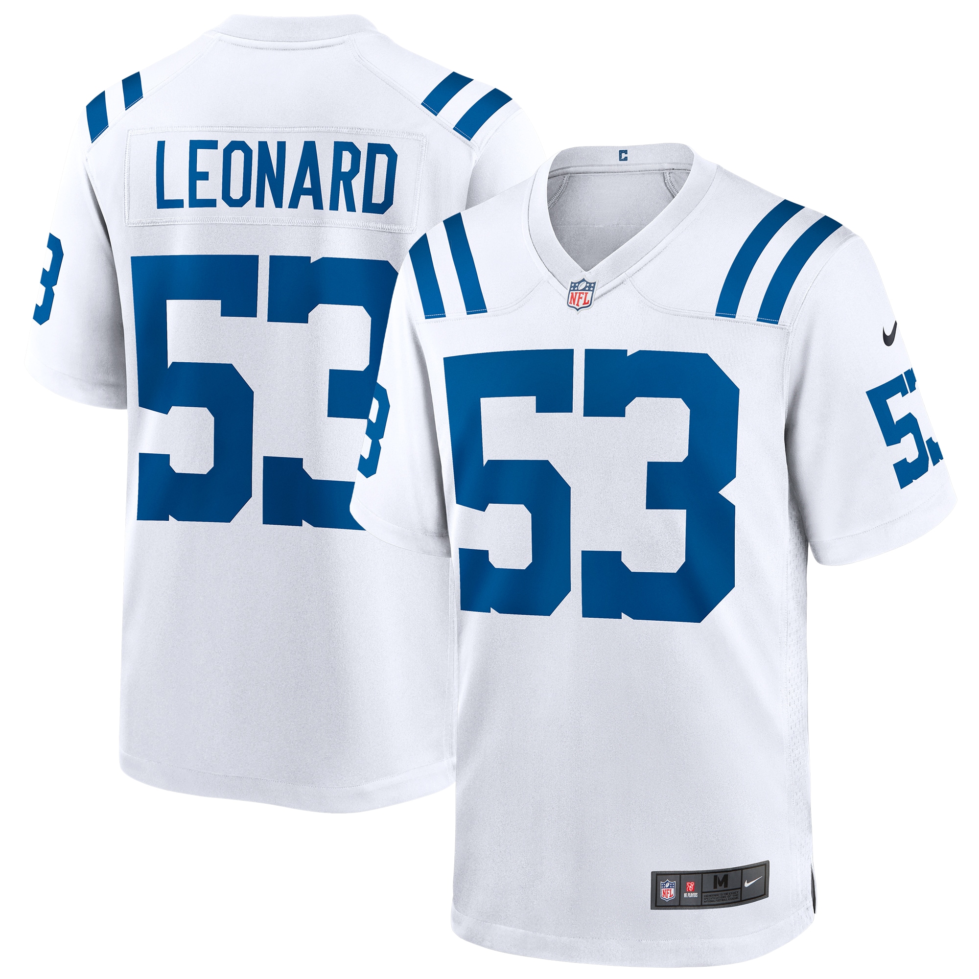 Men's Indianapolis Colts Shaquille Leonard White Game Player Jersey