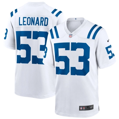 Men's Indianapolis Colts Shaquille Leonard White Game Player Jersey 01