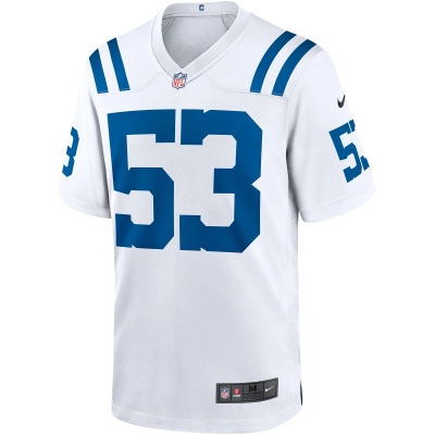 Men's Indianapolis Colts Shaquille Leonard White Game Player Jersey 02