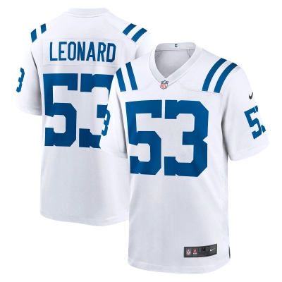 Men's Indianapolis Colts Shaquille Leonard White Player Game Jersey 01