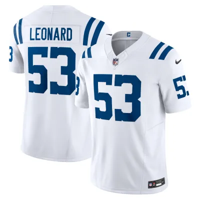 Men's Indianapolis Colts Shaquille Leonard White Vapor F.U.S.E. Limited Jersey 01