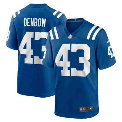 Men's Indianapolis Colts Trevor Denbow Royal Game Player Jersey 01