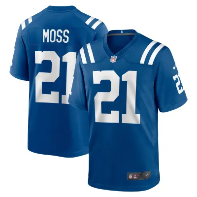 Men's Indianapolis Colts Zack Moss Royal Game Player Jersey 01