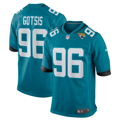 Men's Jacksonville Jaguars Adam Gotsis Teal Game Jersey 01